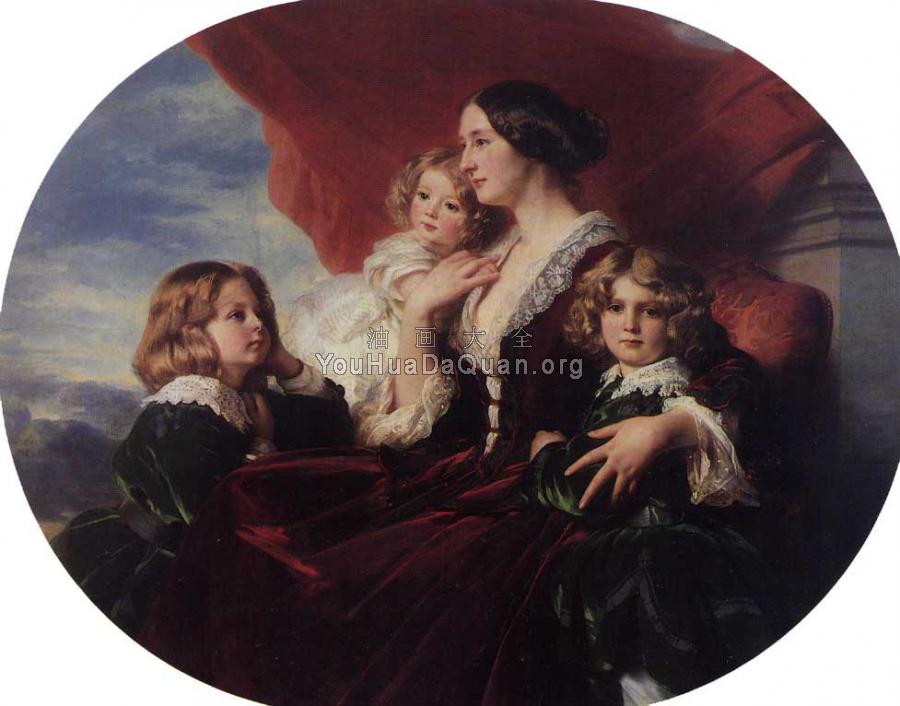 Elzbieta Branicka Countess Krasinka and her Children - 弗朗兹·夏维尔·温特哈特